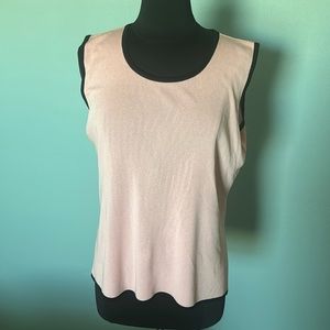 Misook Classic Silky Knit Lightweight Scoop Neck Wide Strap Tank Top.